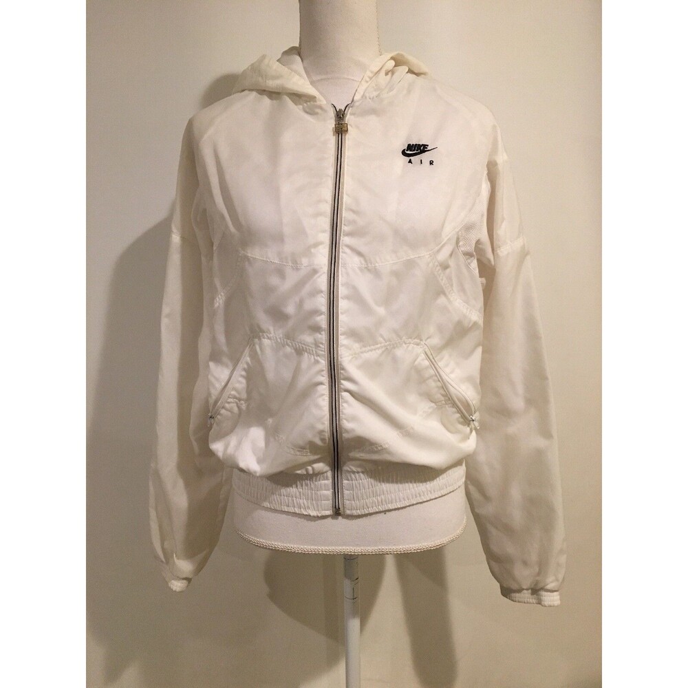 Vintage NIKE AIR Women's Track Jacket Windbreaker Medium M 8-10 White